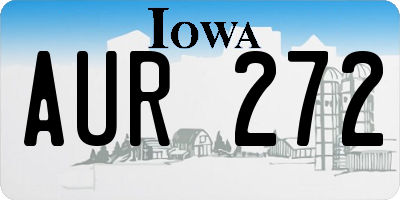 IA license plate AUR272