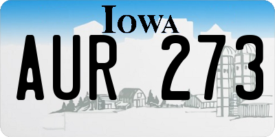 IA license plate AUR273