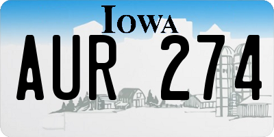 IA license plate AUR274