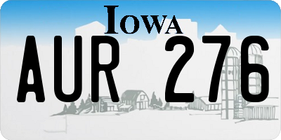 IA license plate AUR276