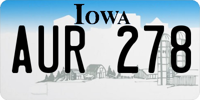 IA license plate AUR278