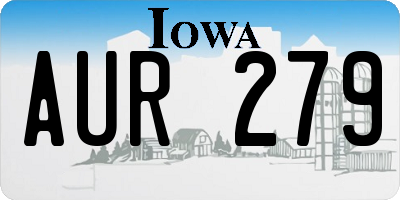 IA license plate AUR279