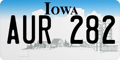IA license plate AUR282