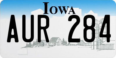 IA license plate AUR284