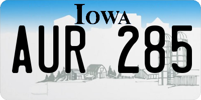 IA license plate AUR285