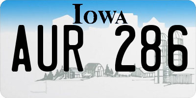 IA license plate AUR286