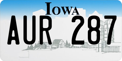 IA license plate AUR287