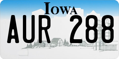 IA license plate AUR288