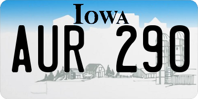 IA license plate AUR290