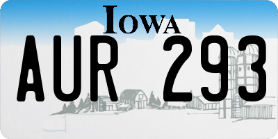 IA license plate AUR293