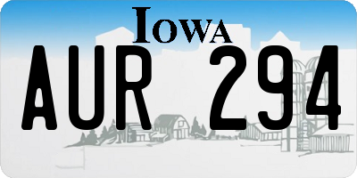 IA license plate AUR294