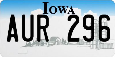 IA license plate AUR296