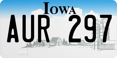 IA license plate AUR297