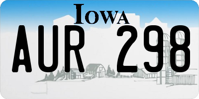 IA license plate AUR298