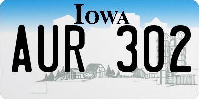 IA license plate AUR302