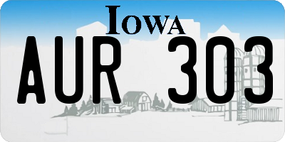IA license plate AUR303