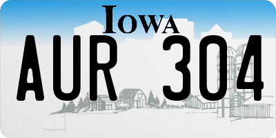 IA license plate AUR304