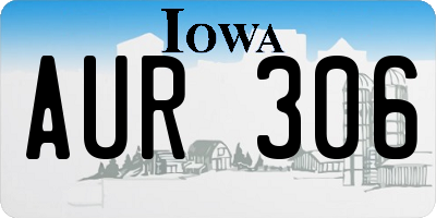 IA license plate AUR306