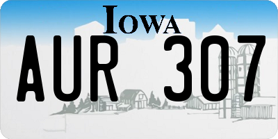 IA license plate AUR307