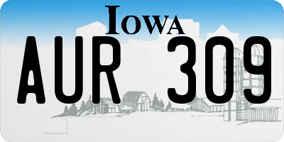 IA license plate AUR309