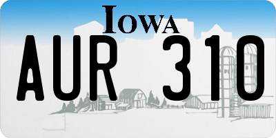 IA license plate AUR310