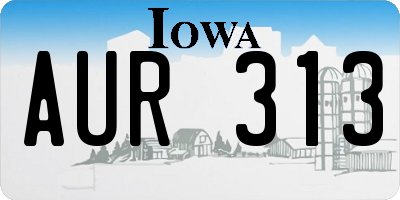 IA license plate AUR313