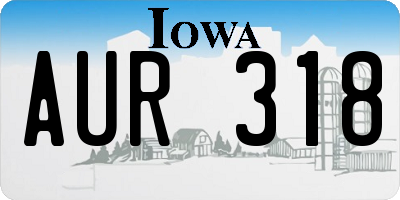 IA license plate AUR318