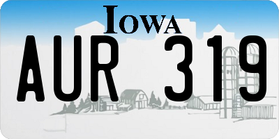 IA license plate AUR319