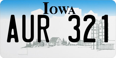 IA license plate AUR321