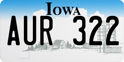 IA license plate AUR322