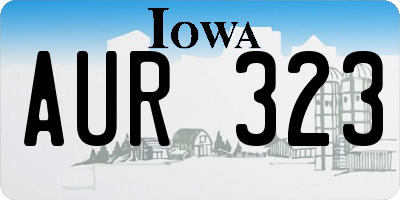 IA license plate AUR323