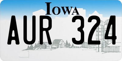 IA license plate AUR324