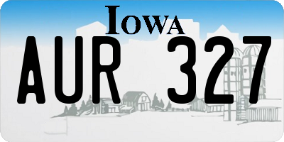 IA license plate AUR327