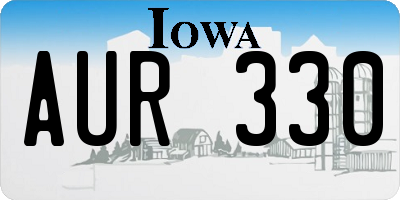 IA license plate AUR330