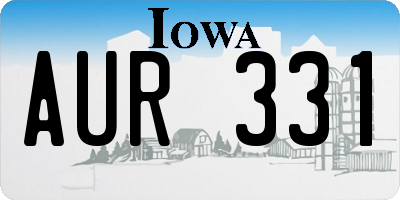IA license plate AUR331