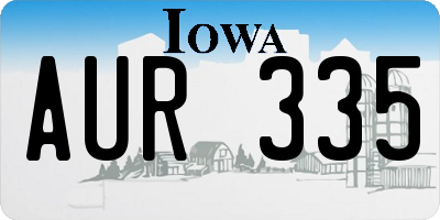 IA license plate AUR335