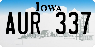 IA license plate AUR337