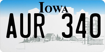 IA license plate AUR340