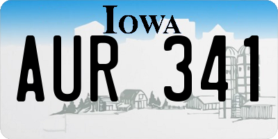IA license plate AUR341