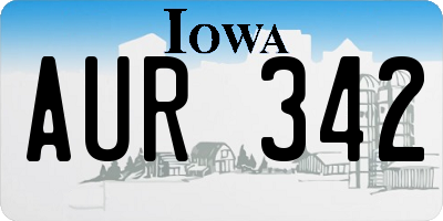 IA license plate AUR342