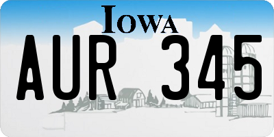 IA license plate AUR345