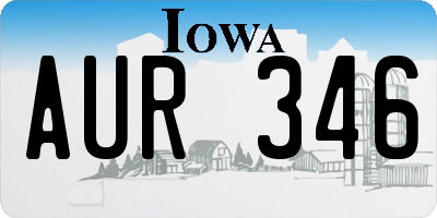 IA license plate AUR346