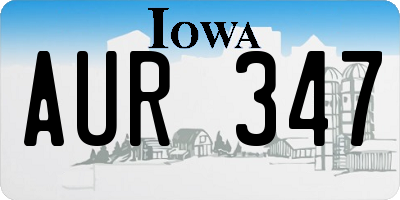 IA license plate AUR347