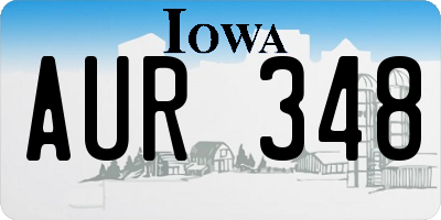 IA license plate AUR348