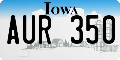 IA license plate AUR350
