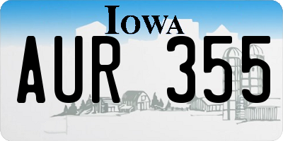 IA license plate AUR355