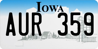 IA license plate AUR359
