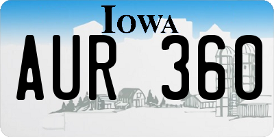 IA license plate AUR360