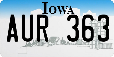IA license plate AUR363
