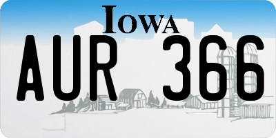 IA license plate AUR366
